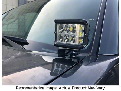 Cali Raised LED 3x2-Inch 18W LED Lights with Ditch Mounting Brackets and Small Blue Backlight Switch (16-23 Tacoma)