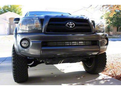 Cali Raised LED 32-Inch LED Light Bar with Hidden Bumper Mounting Brackets and Blue Backlight Switch; Combo Beam (05-15 Tacoma)