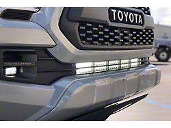 Cali Raised LED 32-Inch LED Light Bar with Hidden Bumper Mounting Brackets and Tall Blue Backlight Switch; Spot Beam (16-23 Tacoma)