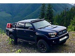 Cali Raised LED 32-Inch LED Light Bar with Lower Bumper Flush Mounting Brackets and Amber Backlight Switch; Spot Beam (05-15 Tacoma)