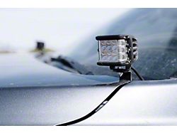 Cali Raised LED 3x2-Inch 18W Amber LED Lights with Ditch Mounting Brackets and Small Blue Backlight Switch (16-23 Tacoma)