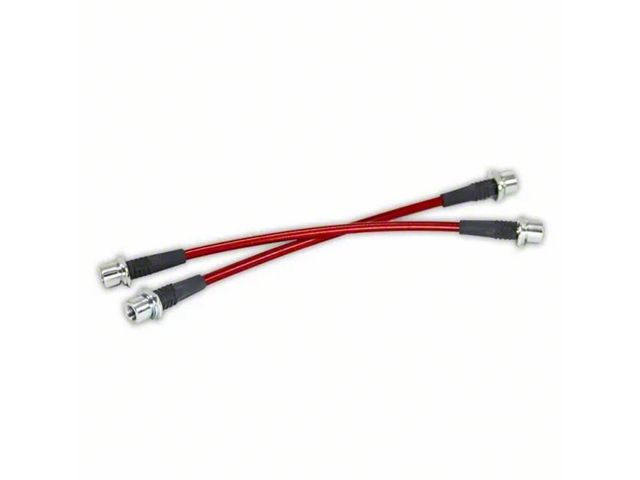 Extended Rear Brake Lines; Red (05-23 Tacoma)