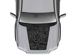 Topography Hood Decal; Matte Black (16-23 Tacoma)