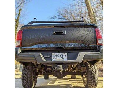 Topography Tailgate Decal; Matte Black (16-23 Tacoma)