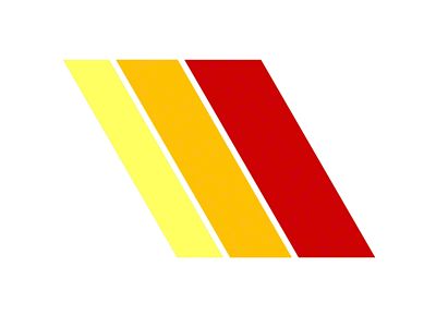 Glossy Heritage Stripes; Light Yellow, Golden Orange, Dark Red (Universal; Some Adaptation May Be Required)