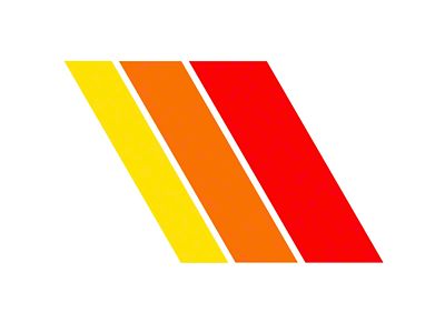 Glossy Heritage Stripes; Yellow, Orange, Red (Universal; Some Adaptation May Be Required)