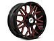 XF Offroad XF-235 Gloss Black Red Milled 6-Lug Wheel; 20x9; 12mm Offset (2024 Tacoma)