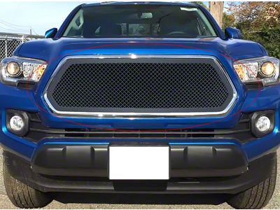 Carbon Steel Wire Mesh Upper Replacement Grille; Black (16-17 Tacoma w/o TSS Sensor)