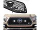 Laser Cut Mesh Upper Replacement Grille with LED Cube Lights; Black (18-19 Tacoma w/ TSS Sensor)