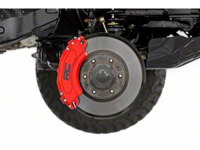 Rough Country Brake Caliper Covers; Red; Front Only (05-23 Tacoma)