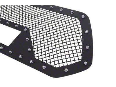 Stainless Steel Rivet Upper Replacement Grille; Black (16-17 Tacoma w/o TSS Sensor)