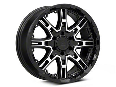 Level 8 Wheels Slingshot Gloss Black Machined 6-Lug Wheel; 18x9; -10mm Offset (2024 Tacoma)