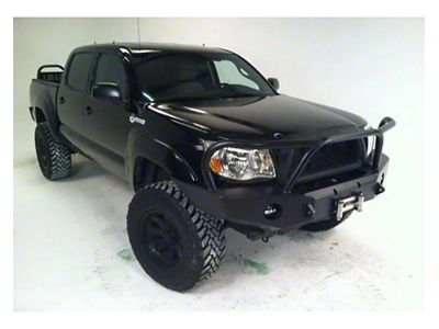 Expedition One Winch Front Bumper with Single Hoop; Textured Black (12-15 Tacoma)