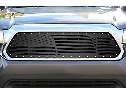 1-Piece Steel Upper Grille Insert; Wavy American Flag (12-15 Tacoma)