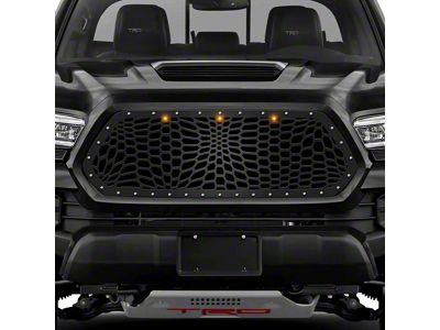 1-Piece Steel Upper Replacement Grille; Marine Camo with Amber Raptor Lights (16-17 Tacoma)