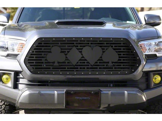 1-Piece Steel Upper Replacement Grille; Suit Of Cards (16-17 Tacoma)