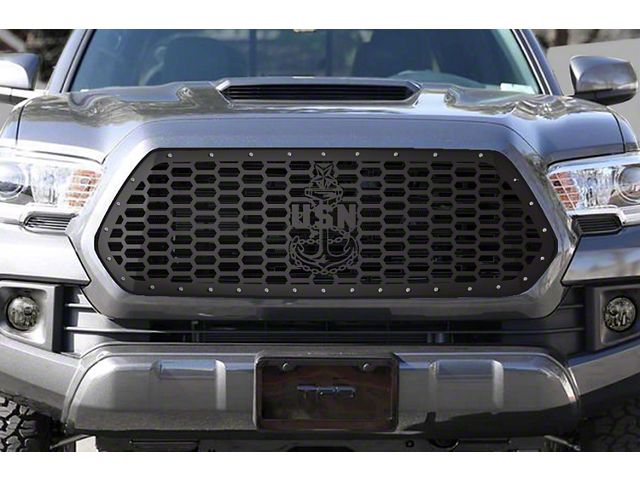 1-Piece Steel Upper Replacement Grille; USN Anchor (16-17 Tacoma)