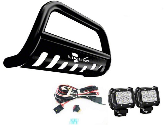 Bull Bar with 2.50-Inch LED Cube Lights; Black (05-15 Tacoma, Excluding TRD Pro)