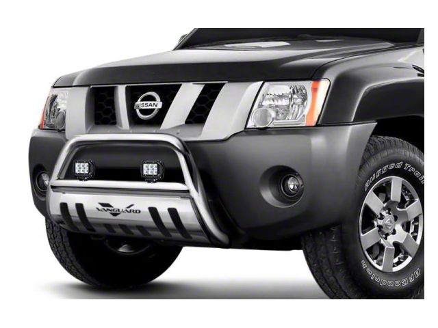 Bull Bar with 2.50-Inch LED Cube Lights; Stainless Steel (16-23 Tacoma, Excluding TRD)