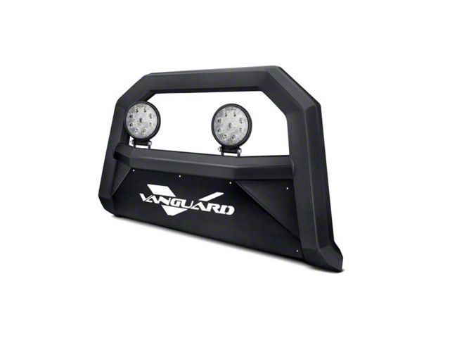 Optimus Bull Bar with 4.50-Inch Round LED Lights; Black (05-15 Tacoma, Excluding TRD Pro)