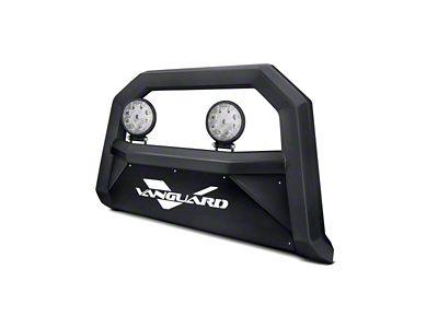 Vanguard Off-Road Optimus Bull Bar with 4.50-Inch Round LED Lights; Black (05-15 Tacoma, Excluding TRD Pro)