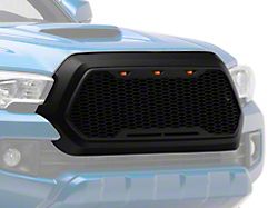 RedRock Baja Upper Replacement Grille with LED Lighting; Matte Black (16-23 Tacoma)