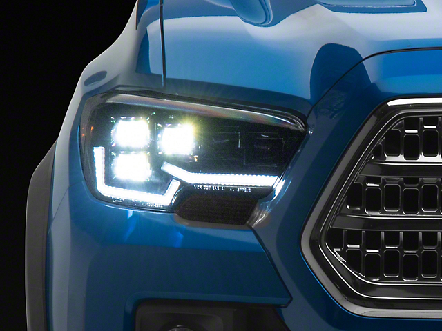 Renegade Series Full LED Sequential Headlights; Gloss Black Housing; Clear Lens (16-23 Tacoma)