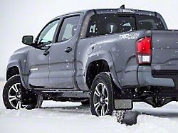 No-Drill Mud Flaps with Gunmetal Plate; Front and Rear (16-23 Tacoma)