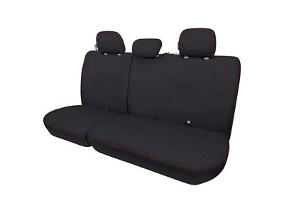 PRP Rear Bench Seat Cover; Black with Red Stitching (12-15 Tacoma Double Cab)