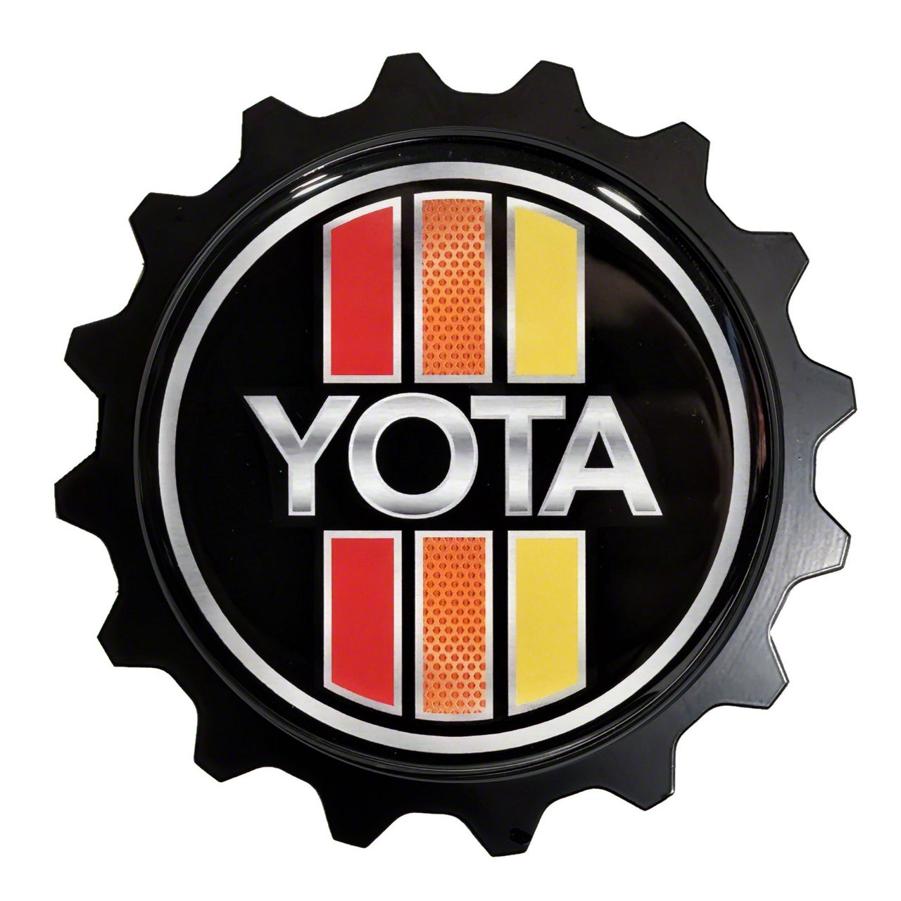Grillebadgestore Premium Aluminum Grille Badge; Gear 80 Style Tri-Color Yota Badge OG (Universal; Some Adaptation May Be Required)