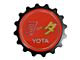 Grillebadgestore Premium Aluminum Grille Badge; Gear Katakana Script Yota Red (Universal; Some Adaptation May Be Required)