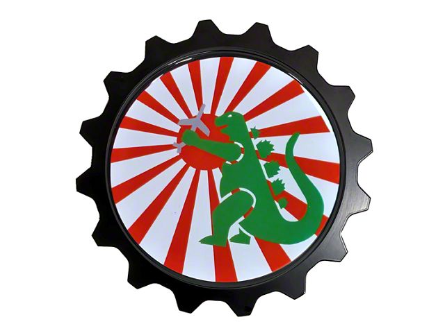 Grillebadgestore Premium Aluminum Grille Badge; Gear Red Tokyo Lizard (Universal; Some Adaptation May Be Required)