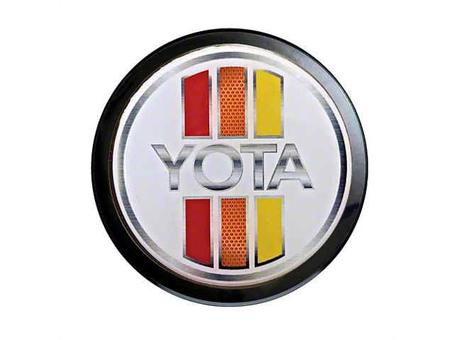 Grillebadgestore Premium Aluminum Grille Badge; Round 80 Style Tri-Color Yota Badge White (Universal; Some Adaptation May Be Required)
