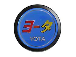 Grillebadgestore Premium Aluminum Grille Badge; Round Katakana Script Yota Deep Blue (Universal; Some Adaptation May Be Required)