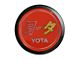 Grillebadgestore Premium Aluminum Grille Badge; Round Katakana Script Yota Red (Universal; Some Adaptation May Be Required)