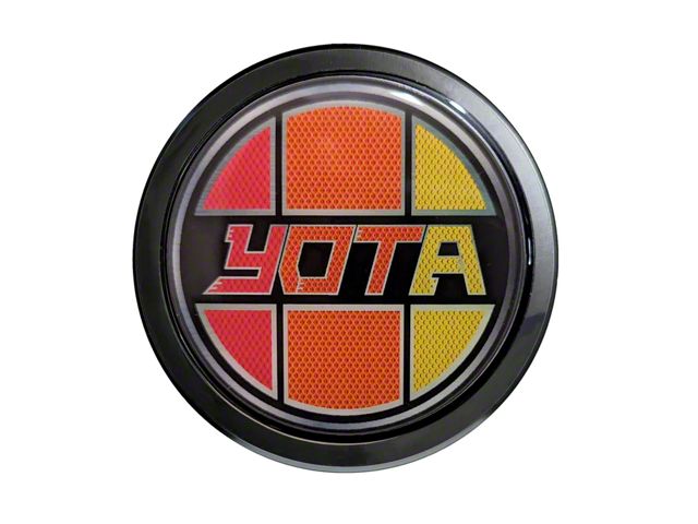Grillebadgestore Premium Aluminum Grille Badge; Round Yota Mountain Hex Tri-Color (Universal; Some Adaptation May Be Required)