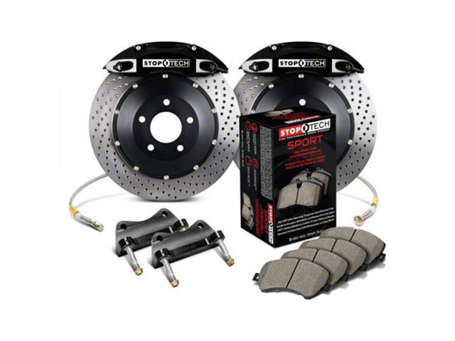 StopTech ST-40 Performance Drilled 2-Piece Front Big Brake Kit with 355x32mm Rotors; Black Calipers (05-23 6-Lug Tacoma)