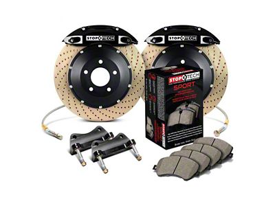 StopTech ST-40 Performance Drilled Coated 2-Piece Front Big Brake Kit with 355x32mm Rotors; Black Calipers (05-23 6-Lug Tacoma)