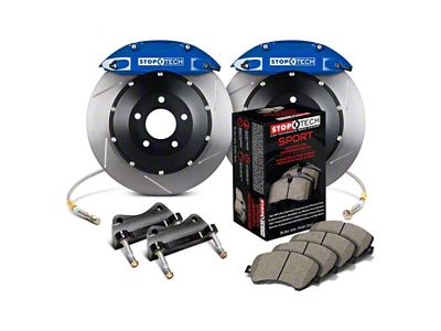 StopTech ST-40 Performance Slotted 2-Piece Front Big Brake Kit with 355x32mm Rotors; Blue Calipers (05-23 6-Lug Tacoma)