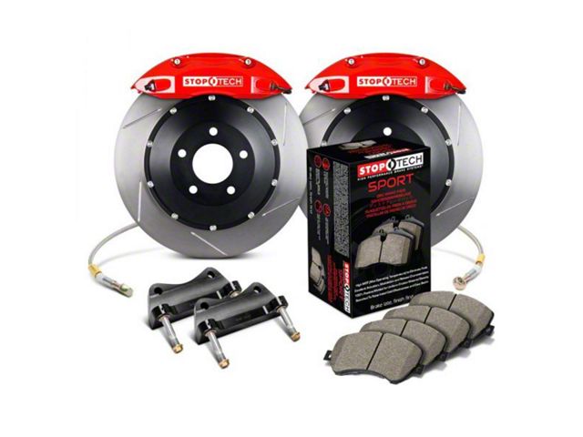 StopTech ST-40 Performance Slotted 2-Piece Front Big Brake Kit with 355x32mm Rotors; Red Calipers (05-23 6-Lug Tacoma)
