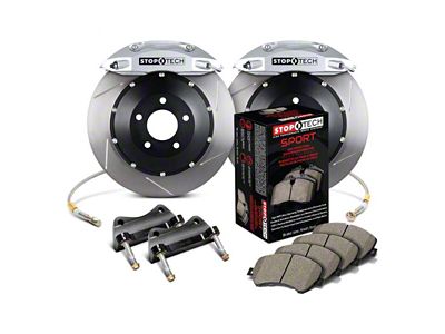 StopTech ST-40 Performance Slotted 2-Piece Front Big Brake Kit with 355x32mm Rotors; Silver Calipers (05-23 6-Lug Tacoma)