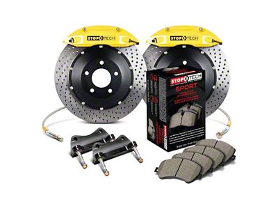 StopTech ST-40 Performance Sport Drilled 2-Piece Front Big Brake Kit with 355x32mm Rotors; Yellow Calipers (05-23 6-Lug Tacoma)