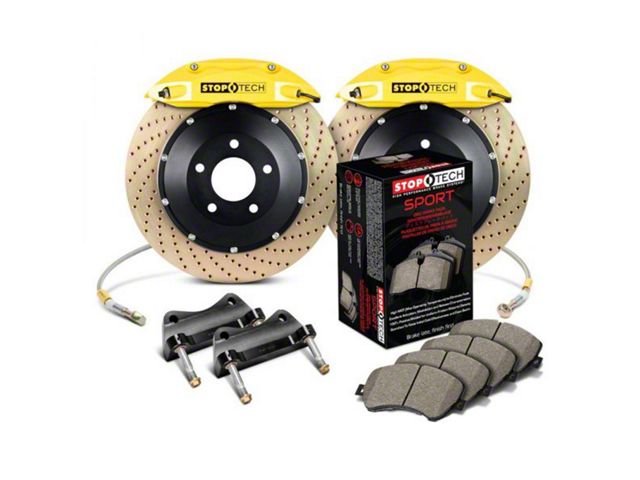 StopTech ST-40 Performance Sport Drilled Coated 2-Piece Front Big Brake Kit with 355x32mm Rotors; Yellow Calipers (05-23 6-Lug Tacoma)