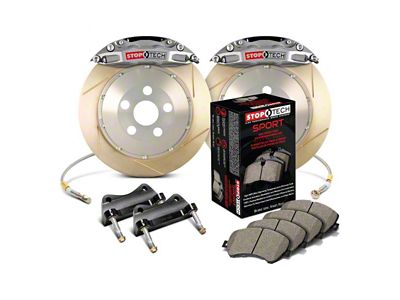 StopTech ST-40 Trophy Sport Slotted Coated 2-Piece Front Big Brake Kit with 355x32mm Rotors; Silver Calipers (05-23 6-Lug Tacoma)