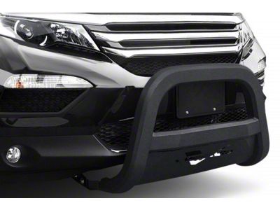 Optimus Round Bull Bar with Black Skid Plate; Black (16-23 Tacoma, Excluding TRD)