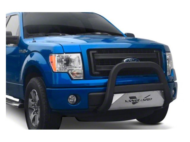 Optimus Round Bull Bar with Stainless Steel Skid Plate; Black (16-23 Tacoma, Excluding TRD)