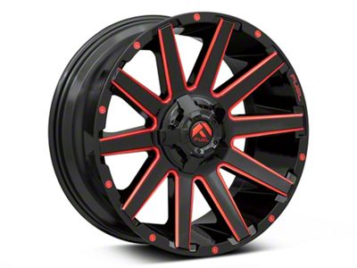Fuel Wheels Contra Gloss Black with Red Tinted Clear 6-Lug Wheel; 20x10; -19mm Offset (2024 Tacoma)