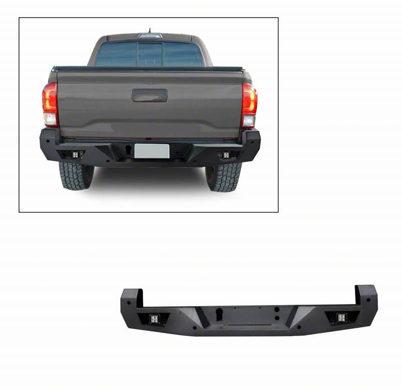 Tacoma Heavy Duty Armour Rear Bumper With Light Kit (16-23 Tacoma 