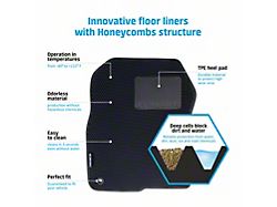 Custom Fit Front and Rear Floor Liners; Black (18-23 Tacoma Double Cab w/ Automatic Transmission)