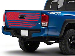 SEC10 Tailgate Flag Distressed Wave Decal; Red (Universal; Some Adaptation May Be Required)
